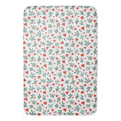 Beeren und Winter Pflanze Blätter Nahtloses Muster Badematte (Vorderseite Vertikal)