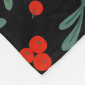 Beeren und Winter Pflanze Blätter Nahtloses Muster Fleecedecke (Ecke)