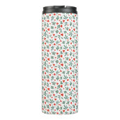 Beeren und Winter Pflanze Blätter Nahtloses Muster Thermosbecher (Rückseite)