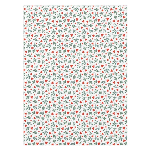 Beeren und Winter Pflanze Blätter Nahtloses Muster Tischdecke (Vorderseite)