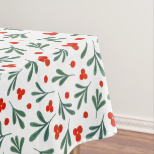 Beeren und Winter Pflanze Blätter Nahtloses Muster Tischdecke