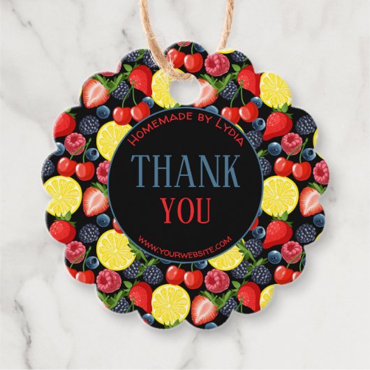 Beeren- und Zitrus-Danke-Tag  Geschenkanhänger (Vorderseite)