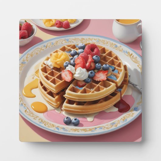 Beeren-Waffel-Frühstücksteller Fotoplatte (Vorderseite)