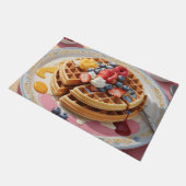 Beeren-Waffel-Frühstücksteller Fußmatte (Schrägansicht)