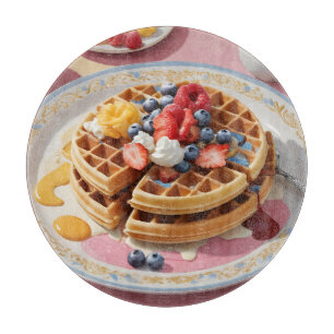 Beeren-Waffel-Frühstücksteller Schneidebrett