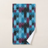 Beerenblau und Ebenholz geometrisch Badhandtuch Set (Handtuch)