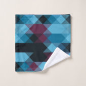 Beerenblau und Ebenholz geometrisch Badhandtuch Set (Waschlappen)