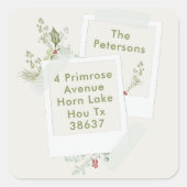 Beerencreme botanische Weihnachtsfeiertagen Quadratischer Aufkleber (Vorderseite)