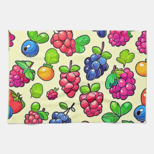 Beerenfrucht-Musterdesign Geschirrtuch