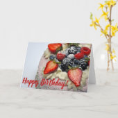 Beerengeburtstagskuchen Karte (Gelbe Blume)