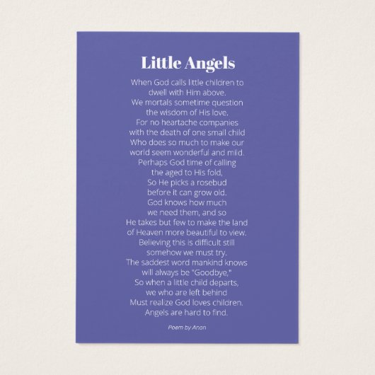 Beerengel Weißsterngedicht Foto Lesezeichen (Rückseite)