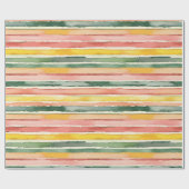 Beerengrün Orange Rosa Fruchtig Streifen Geburtsta Geschenkpapier (Flach)