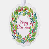 Beerenkranz Papier-Ornament Karte (Links)