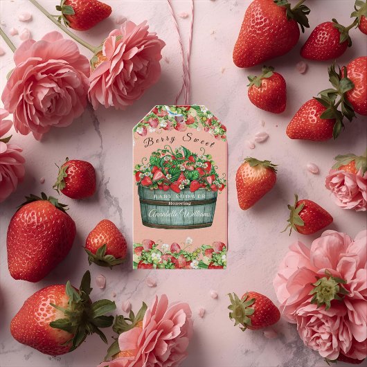 Beerenküche Babydusche Einladung Geschenkanhänger