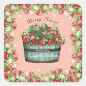 Beerenküche Babydusche Einladung Quadratischer Aufkleber (Vorderseite)