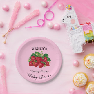 Beerenleckeres Babyshower Pappteller