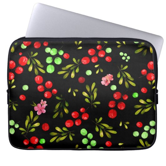 Beerenmuster Laptopschutzhülle (Vorderseite)