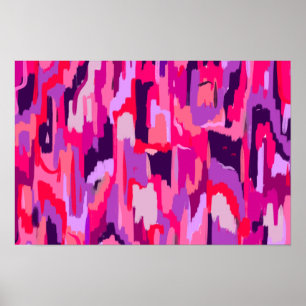 Beerennest: Rotes und Rosa abstrakt Poster