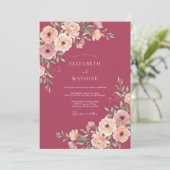 Beerenreicher Romantischer Hochzeit Einladung (Stehend Vorderseite)