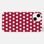 Beerenrotes Weißes Punkte-Muster-Design Case-Mate iPhone Hülle (Rückseite (Horizontal))