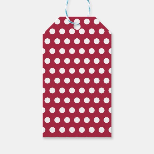 Beerenrotes Weißes Punkte-Muster-Design Geschenkanhänger (Vorderseite)