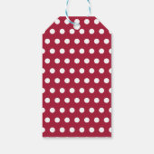 Beerenrotes Weißes Punkte-Muster-Design Geschenkanhänger (Rückseite)