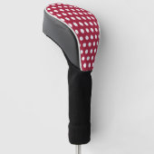 Beerenrotes Weißes Punkte-Muster-Design Golf Headcover (angewinkelt)