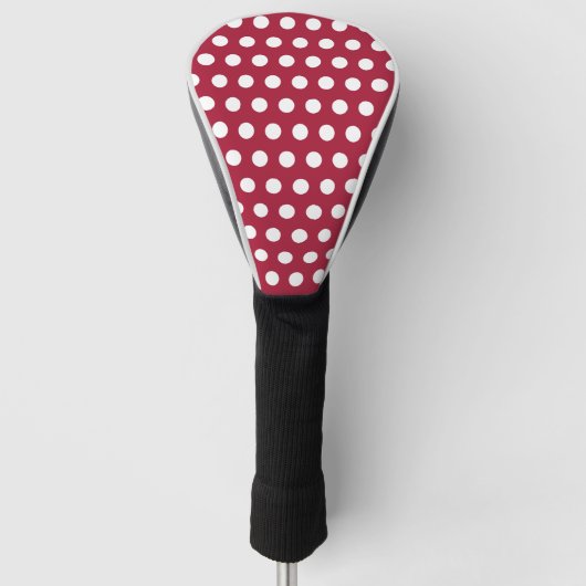 Beerenrotes Weißes Punkte-Muster-Design Golf Headcover (Vorderseite)