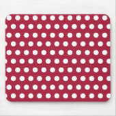 Beerenrotes Weißes Punkte-Muster-Design Mousepad (Vorne)