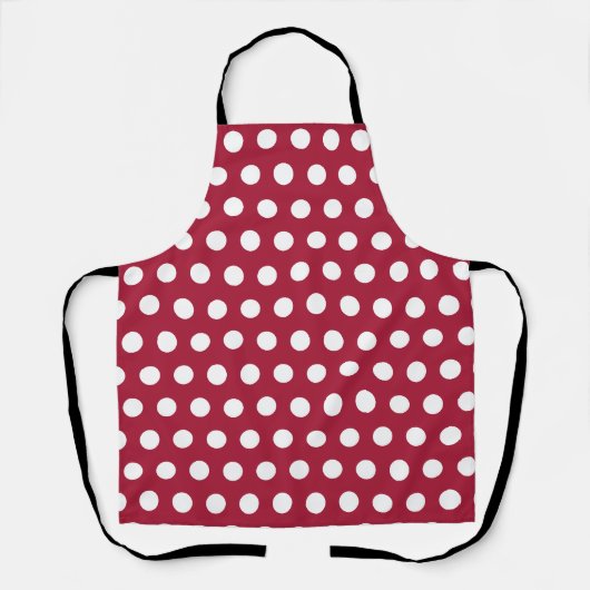 Beerenrotes Weißes Punkte-Muster-Design Schürze (Vorderseite)