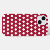 Beerenrotes Weißes Tupfenmuster-Design Case-Mate iPhone Hülle (Rückseite (Horizontal))