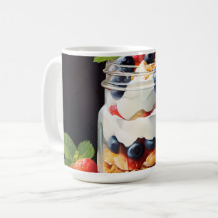 Beerenschichtdessert im Glasbehälter Kaffeetasse