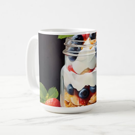 Beerenschichtdessert im Glasbehälter Kaffeetasse (Vorderseite Links)