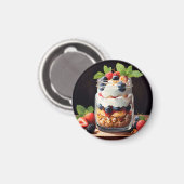 Beerenschichtdessert im Glasbehälter Magnet (Vorderseite/Rückseite)