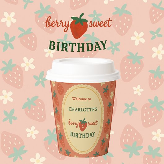Beerensüße Begrüßung zum ersten Geburtstag Pappbecher