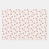 Beerensüße Erdbeeren Rosa Gingham-Margeriten Geschenkpapier Set (Vorderseite)