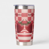 Beerensüße rote karierte Erdbeertasse Thermobecher (Rechts)