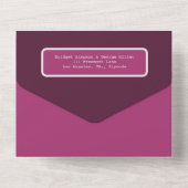 Beerenton Romantisches Paar Foto Monogramm All In One Einladung (Rückseite)