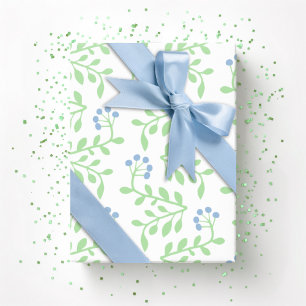 Beerentraube in Schiefer und Grün Geschenkpapier