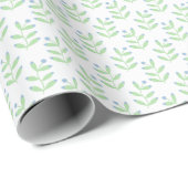 Beerenzweig in Schiefer und Grün Geschenkpapier (Rolleneckpunkt)