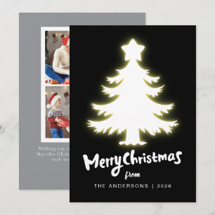 Beerenzweigrahmen Weihnachtsfamilie 2 Foto Feiertagskarte