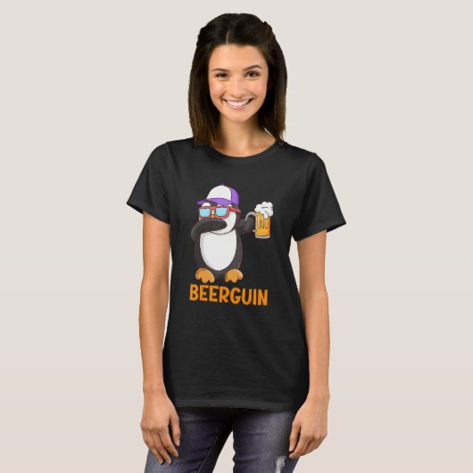 Beerguin Beer Pinguin Party Festival Beer T-Shirt (Vorne ganz)
