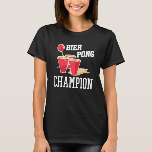 Beerpong Drinking Game Beer Drink Beer Pong Ch T-Shirt (Vorderseite)