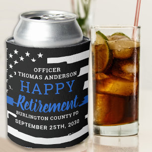 Beers and Beers Thin Blue Line Police Retirement Dosenkühler