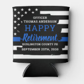 Beers and Beers Thin Blue Line Police Retirement Dosenkühler (Vorderseite)