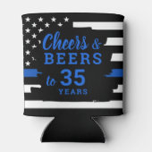 Beers and Beers Thin Blue Line Police Retirement Dosenkühler (Rückseite)