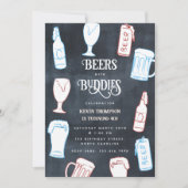 Beers Rustic Hand Drawn Funny Beer Birthday Einladung (Vorderseite)