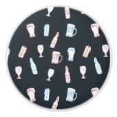 Beers Rustic Hand Drawn Whimsical Beer Man Cave Keramikknauf (Vorderseite)