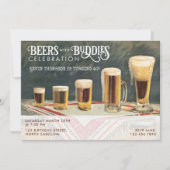 Beers Rustic Watercolor Beers Buddies Birthday  Einladung (Vorderseite)