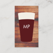 Beers Rustic Wood Square Element Monogram | Bier Visitenkarte (Vorderseite)